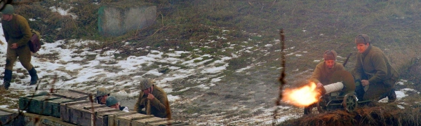 Rekonstrukce Bitvy o Budapešť 1944 v Ořechovském Army parku.